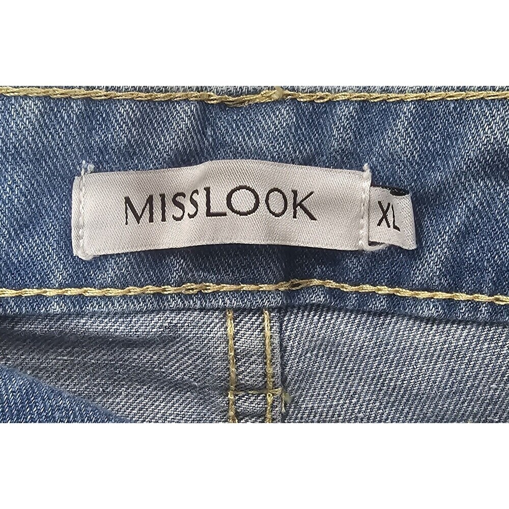 Misslook Sunflower Sz XL Jeans Anthropologie Hippie Boho Blue Distressed Denim - Picture 6 of 11